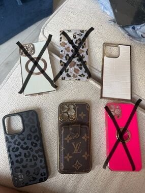 Louis Vuitton Brown Monogram Leather Phone Case with Card Pocket and others
